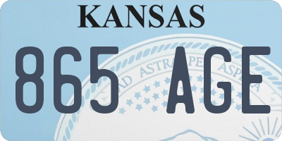 KS license plate 865AGE