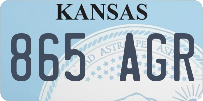 KS license plate 865AGR