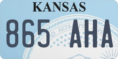KS license plate 865AHA