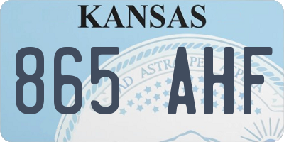 KS license plate 865AHF