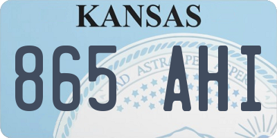 KS license plate 865AHI