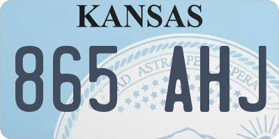 KS license plate 865AHJ