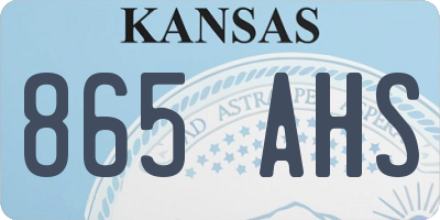 KS license plate 865AHS