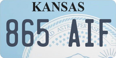 KS license plate 865AIF