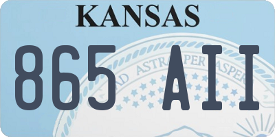 KS license plate 865AII