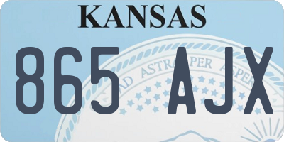 KS license plate 865AJX
