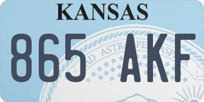 KS license plate 865AKF