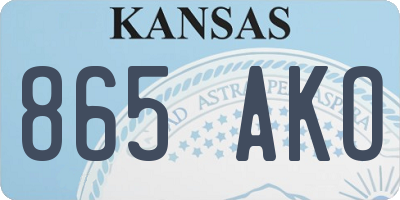 KS license plate 865AKO