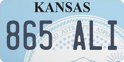 KS license plate 865ALI