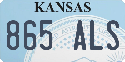 KS license plate 865ALS