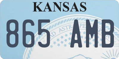 KS license plate 865AMB