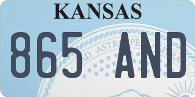 KS license plate 865AND