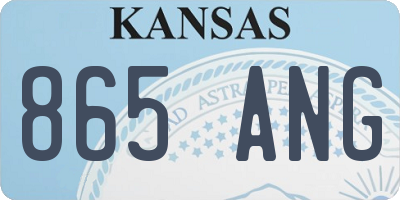 KS license plate 865ANG
