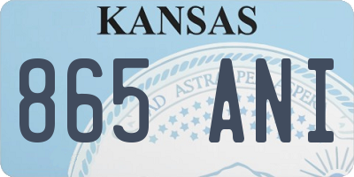 KS license plate 865ANI