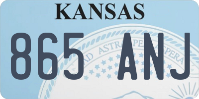 KS license plate 865ANJ