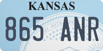 KS license plate 865ANR