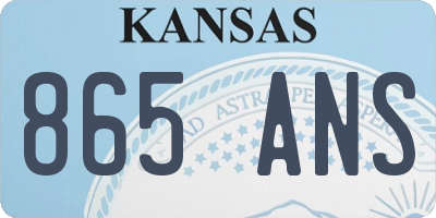 KS license plate 865ANS