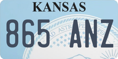KS license plate 865ANZ