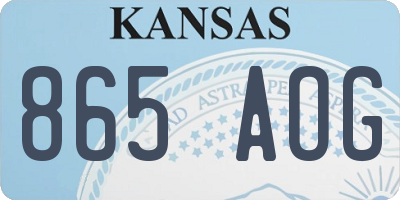 KS license plate 865AOG