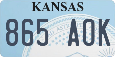 KS license plate 865AOK