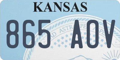 KS license plate 865AOV