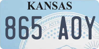 KS license plate 865AOY