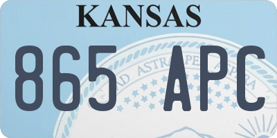 KS license plate 865APC
