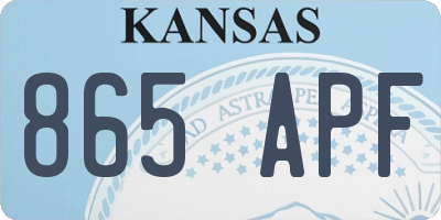KS license plate 865APF
