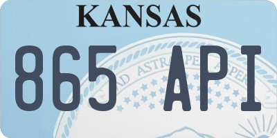 KS license plate 865API