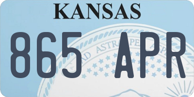 KS license plate 865APR