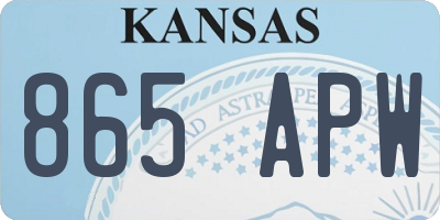 KS license plate 865APW