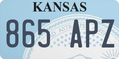 KS license plate 865APZ