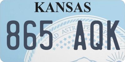KS license plate 865AQK