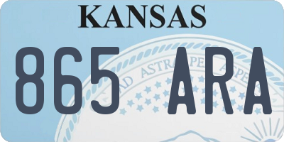 KS license plate 865ARA
