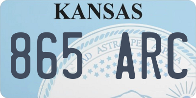 KS license plate 865ARC