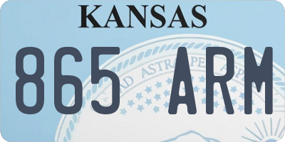 KS license plate 865ARM