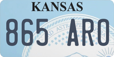 KS license plate 865ARO