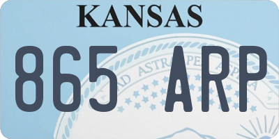 KS license plate 865ARP