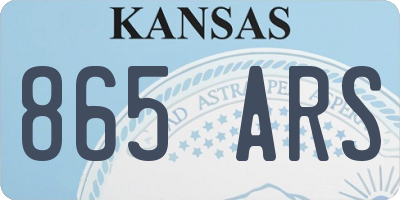 KS license plate 865ARS