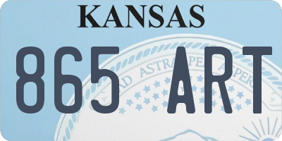 KS license plate 865ART