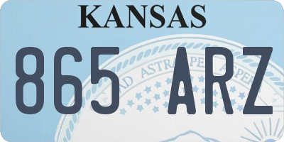 KS license plate 865ARZ