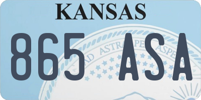 KS license plate 865ASA