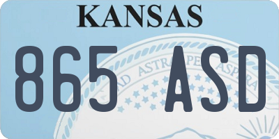 KS license plate 865ASD