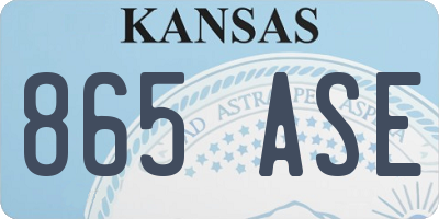 KS license plate 865ASE