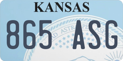 KS license plate 865ASG