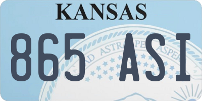 KS license plate 865ASI