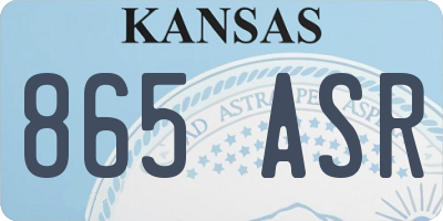 KS license plate 865ASR