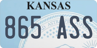 KS license plate 865ASS