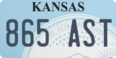 KS license plate 865AST