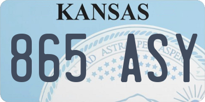 KS license plate 865ASY